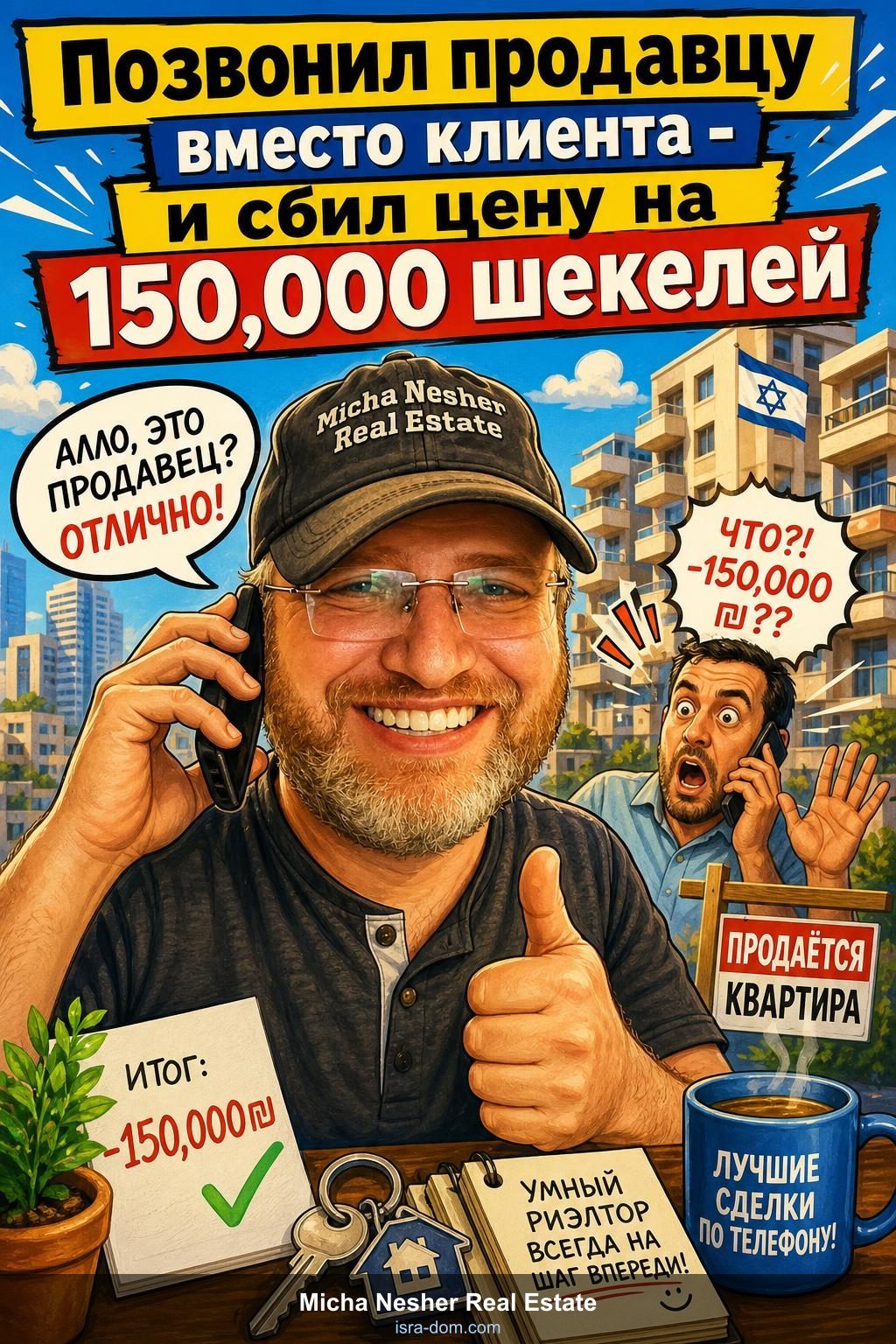 Позвонил продавцу вместо клиента - и сбил цену на 150,000 шекелей